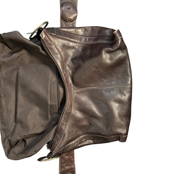 Vintage Hara‎ Shoulder Bag- Light And Dark Brown Leather - Picture 15 of 16